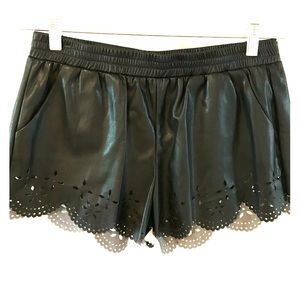 Black Pleather shorts